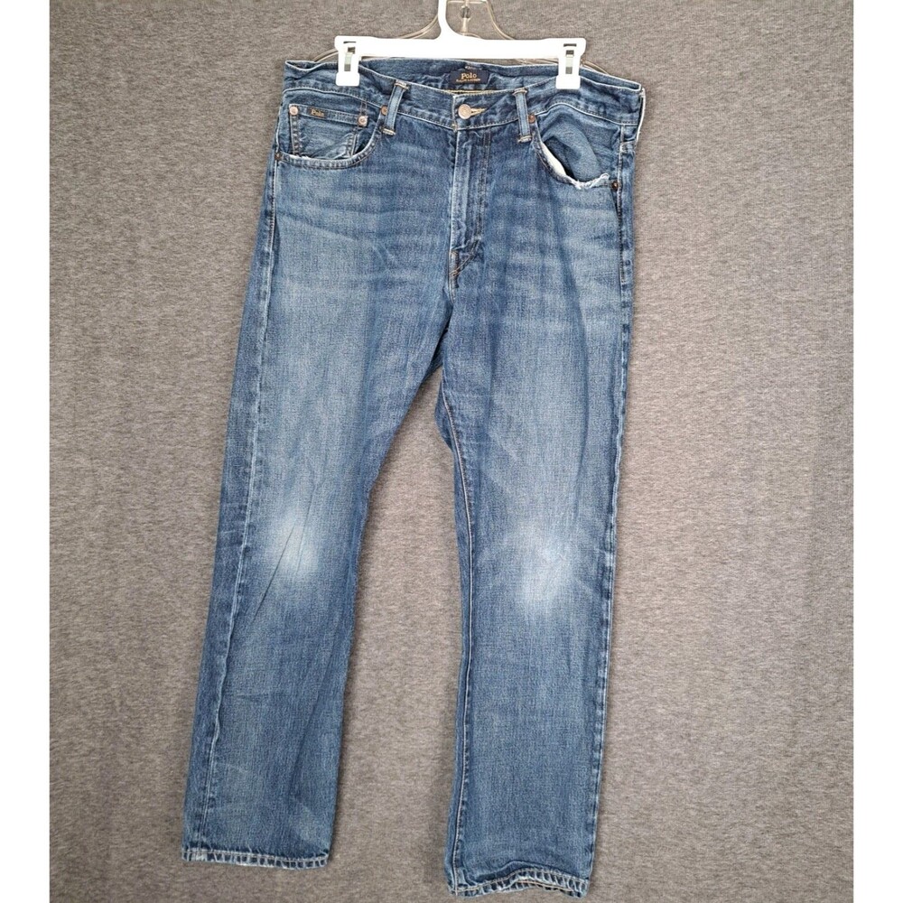 Polo Ralph Lauren Men's Jeans 34x31* Hampton Relaxed Straight Fit Light Wash